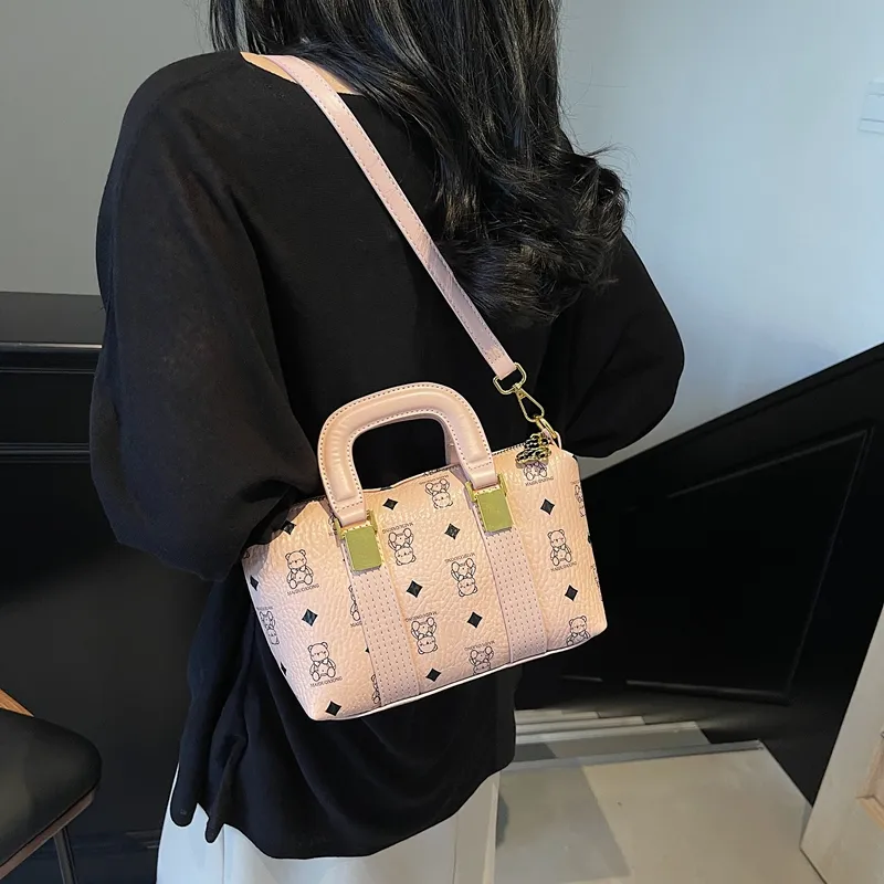 FCTOSSR PU Shoulder Bag, Crossbody Bag, Handbag Women's White/Pink/Brown-7