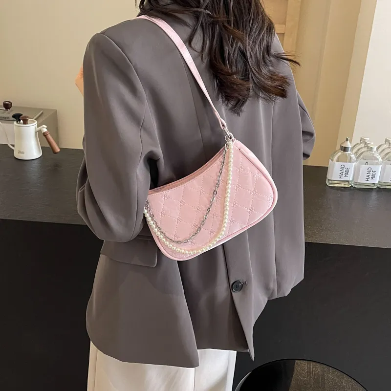 FCTOSSR PU Shoulder Bag Women's White/Silver/Black/Pink-17