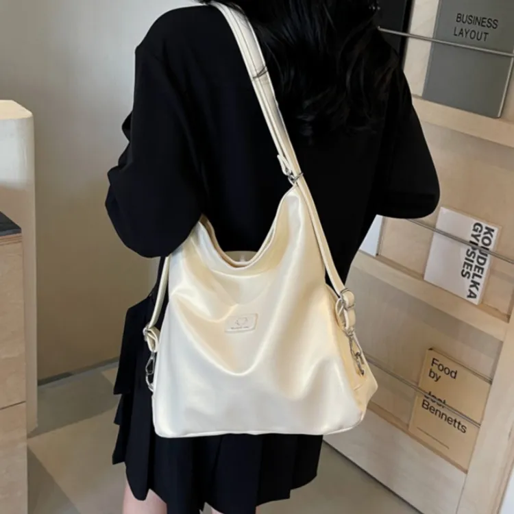 FCTOSSR PU Double Shoulder Backpack Regular Women's Black White Silver Pink-12