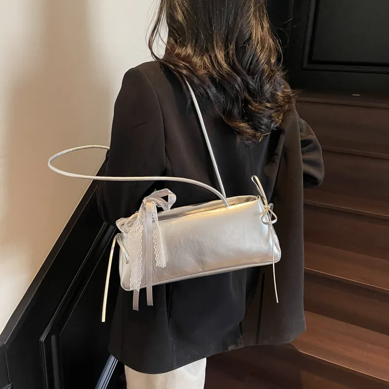 FCTOSSR PU Shoulder Bag Women's White/Silver/Black/Blue/Pink-10