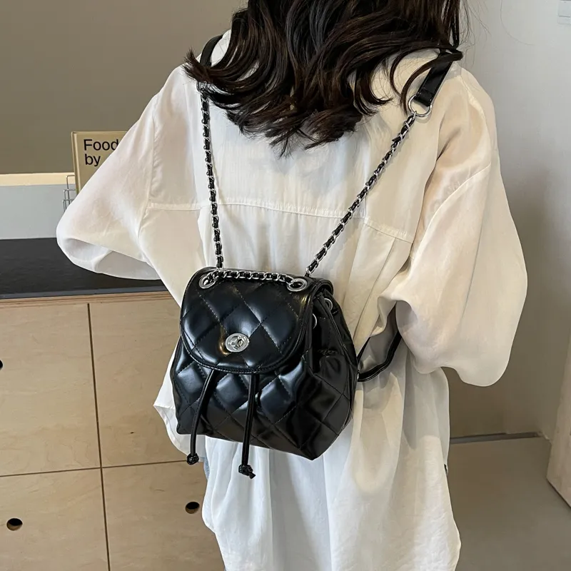 FCTOSSR PU Shoulder Bag Backpack Women's White/Silver/Black/Red-16