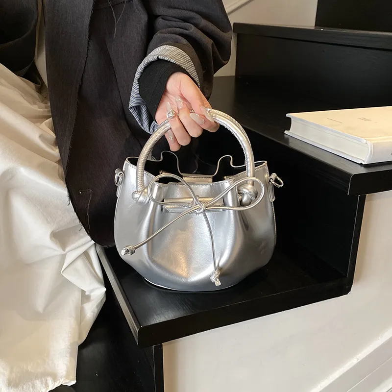 FCTOSSR PU Bucket Bag, Shoulder Bag, Crossbody Bag, Handbag Women's White/Silver/Black/Yellow/Pink-6