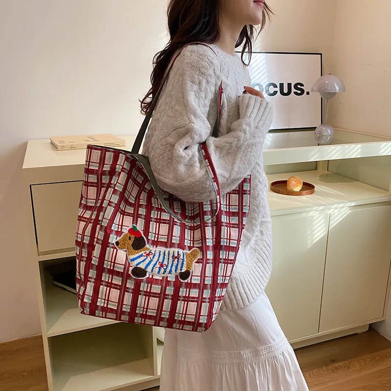 FCTOSSR Composite Cloth Shoulder Bag Women's White/Red/Brown-10