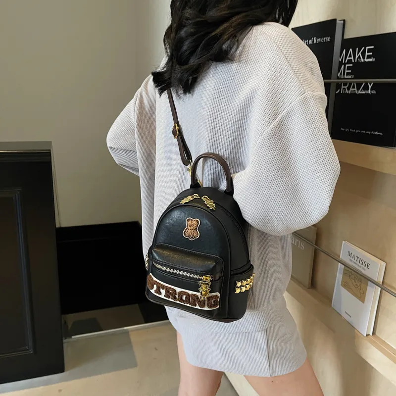 FCTOSSR PU Backpack Women's White/Black/Brown-9