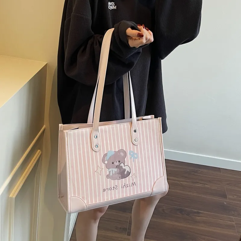 FCTOSSR Composite Cloth Tote Bag, Shopping Bag, Shoulder Bag Regular Women's White/Yellow/Pink-14