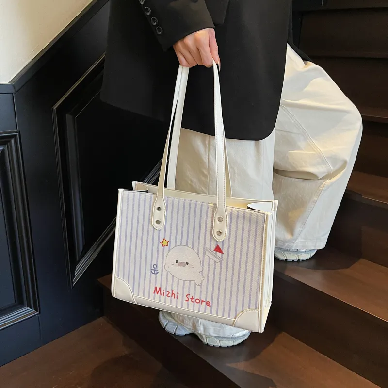FCTOSSR Composite Cloth Tote Bag, Shopping Bag, Shoulder Bag Regular Women's White/Yellow/Pink-1