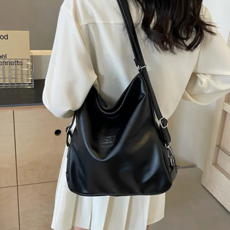 FCTOSSR PU Double Shoulder Backpack Regular Women's Black White Silver Pink-18