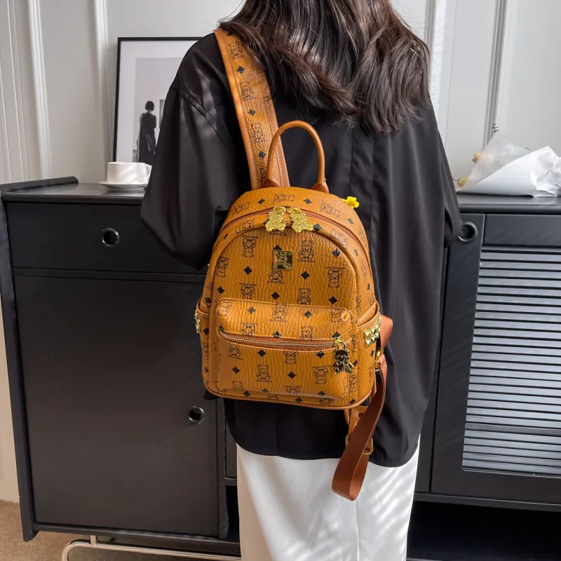 FCTOSSR PU Backpack Regular Women's Ecru/Black/Pink/Brown/Black & White-16