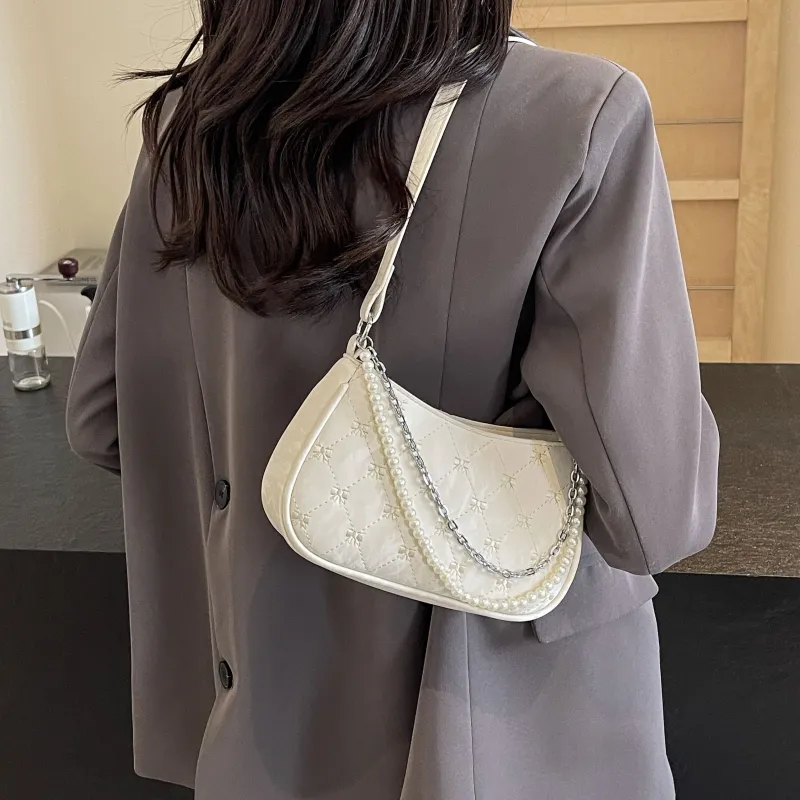 FCTOSSR PU Shoulder Bag Women's White/Silver/Black/Pink-3