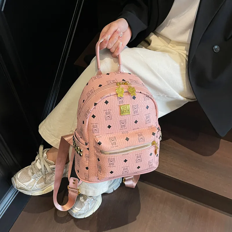 FCTOSSR PU Backpack Women's Brown/White/Pink-5