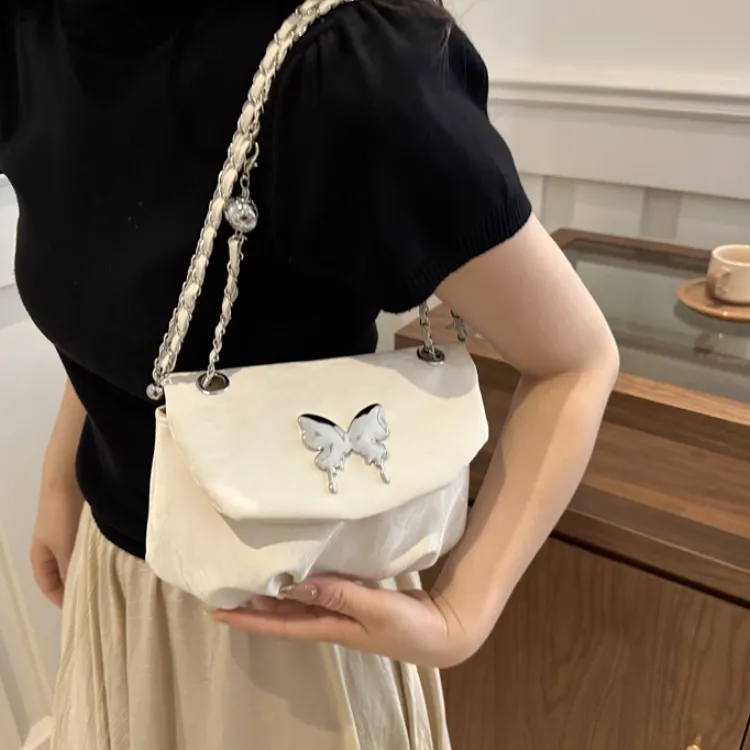 FCTOSSR PU Shoulder Bag Crossbody Bag Small Size Women's White/Silver/Black/Blue-4