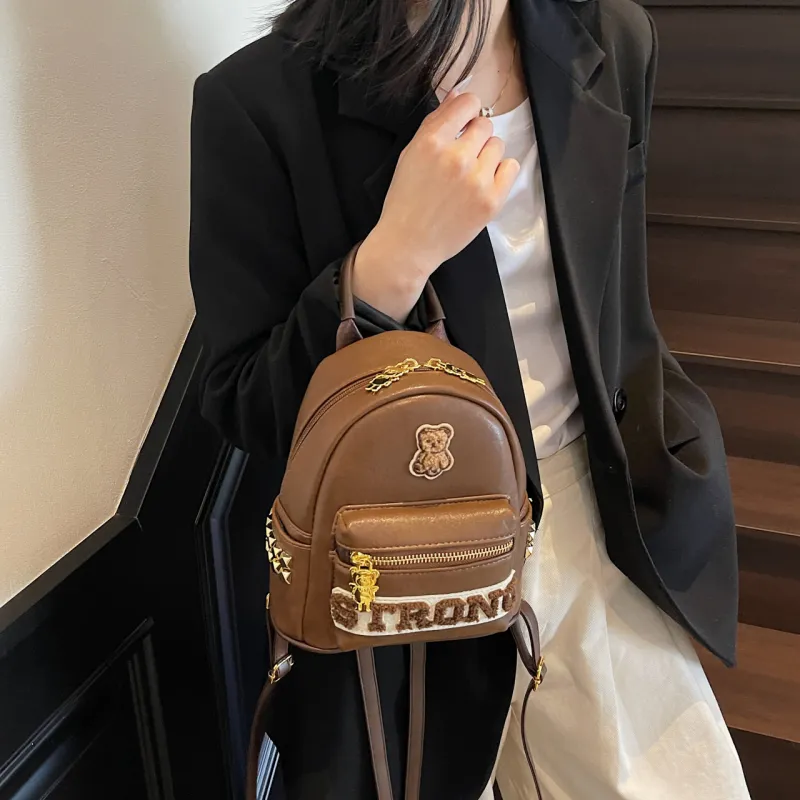 FCTOSSR PU Backpack Women's White/Black/Brown-16