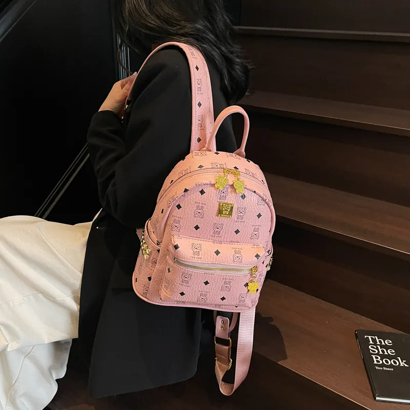 FCTOSSR PU Backpack Women's Brown/White/Pink-4