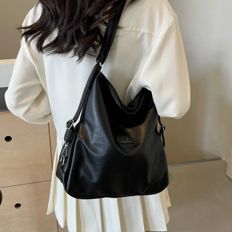 FCTOSSR PU Double Shoulder Backpack Regular Women's Black White Silver Pink-17