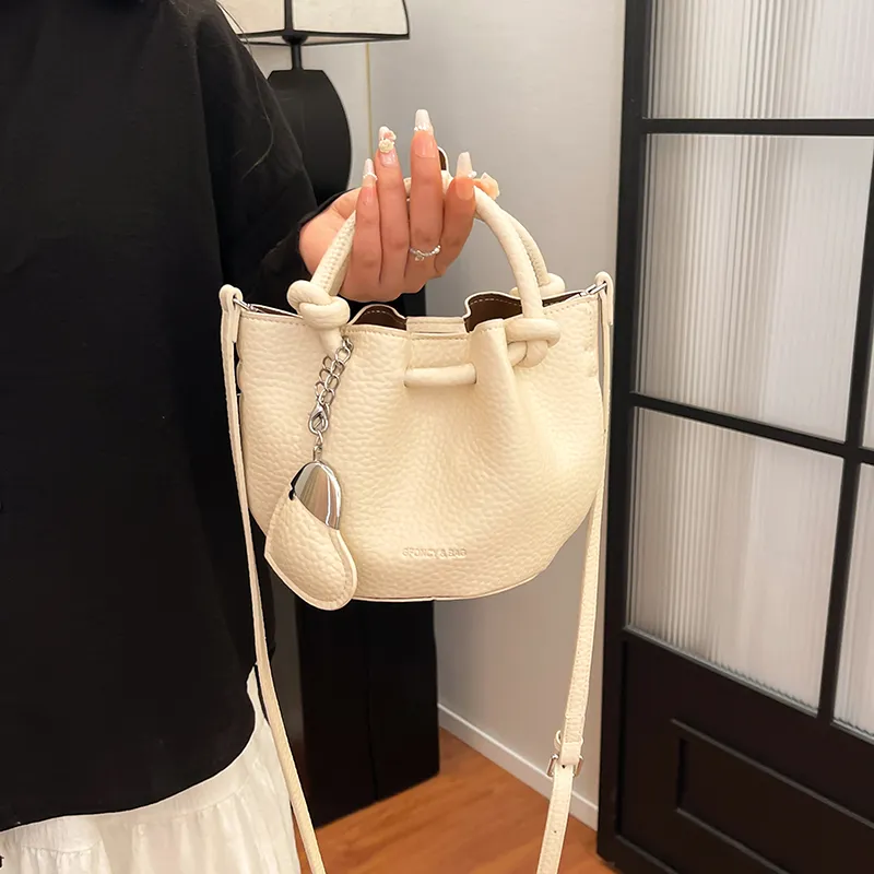 FCTOSSR PU Bucket Bag Handbag Women's White/Black/Blue/Pink-1