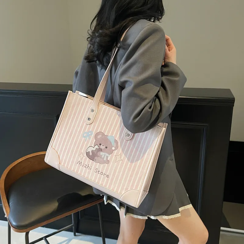 FCTOSSR Composite Cloth Tote Bag, Shopping Bag, Shoulder Bag Regular Women's White/Yellow/Pink-11