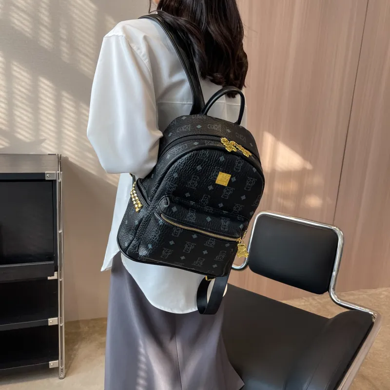 FCTOSSR PU Backpack Regular Women's Ecru/Black/Pink/Brown/Black & White-8