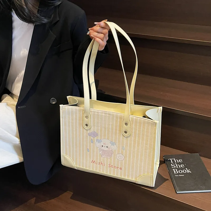 FCTOSSR Composite Cloth Tote Bag, Shopping Bag, Shoulder Bag Regular Women's White/Yellow/Pink-8
