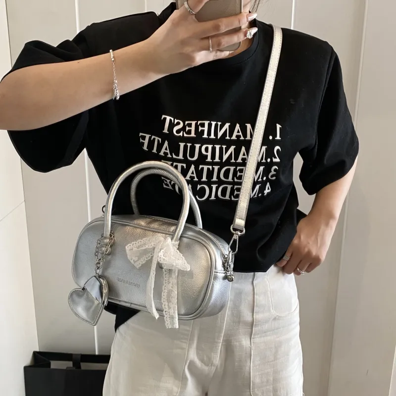 FCTOSSR PU Shoulder Bag, Crossbody Bag, Handbag Regular Women's White/Silver/Black/Blue/Pink-11