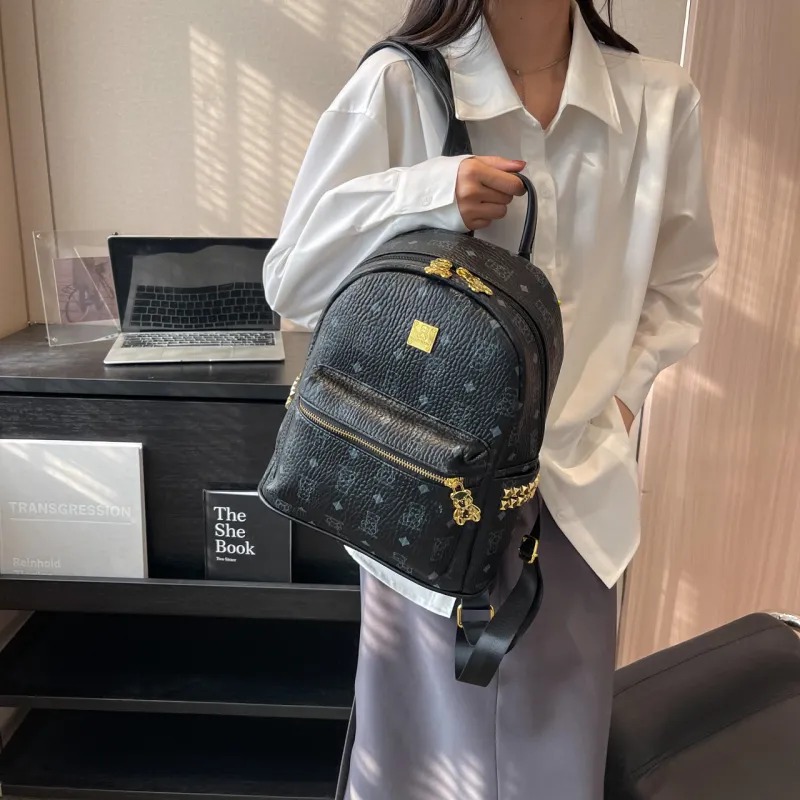 FCTOSSR PU Backpack Regular Women's Ecru/Black/Pink/Brown/Black & White-7