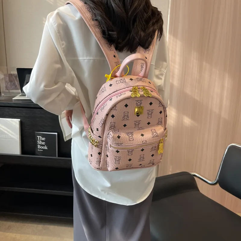 FCTOSSR PU Backpack Regular Women's Ecru/Black/Pink/Brown/Black & White-11