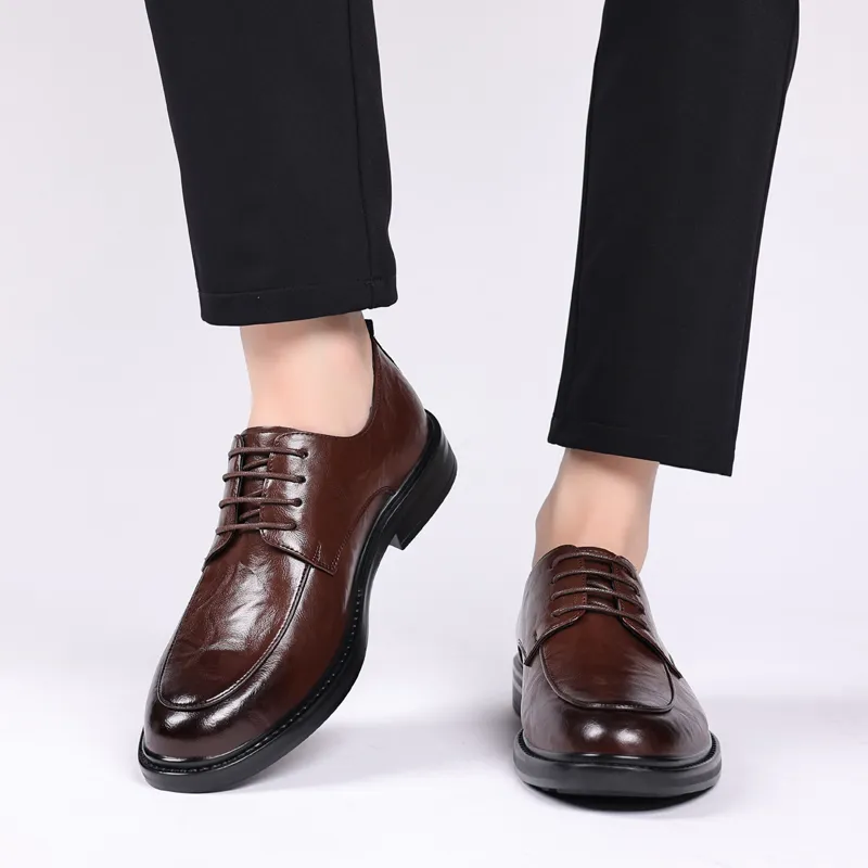 Poitulas Dress Shoes Men Low Top Black/Brown-9