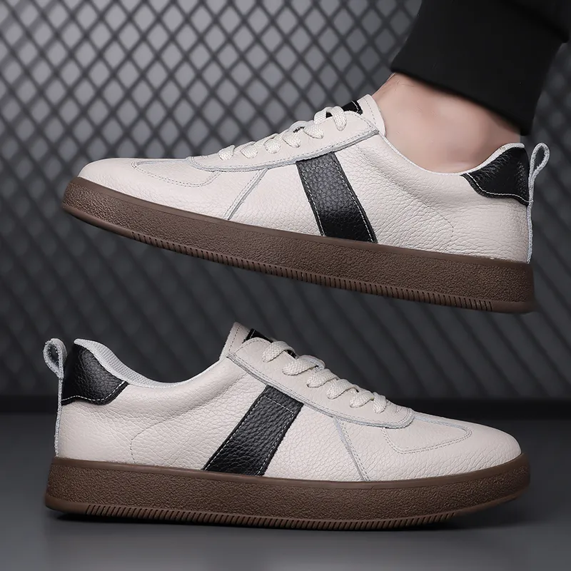 Poitulas Low Top Skateboard Shoes Men's White-6
