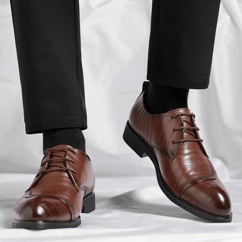 Poitulas Dress Shoes Men Low Top Black, Brown-13