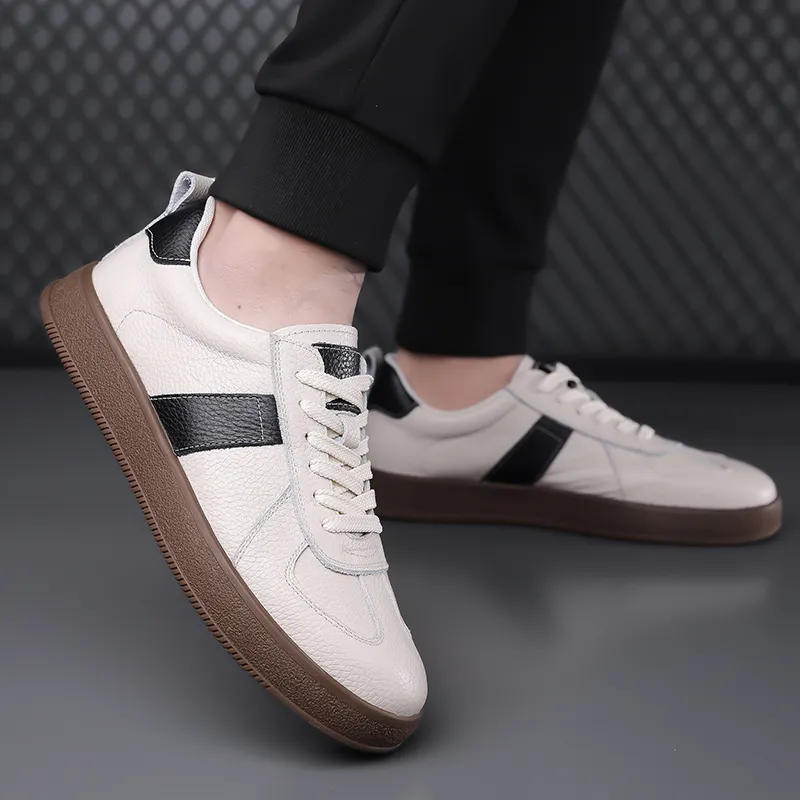 Poitulas Low Top Skateboard Shoes Men's White-7