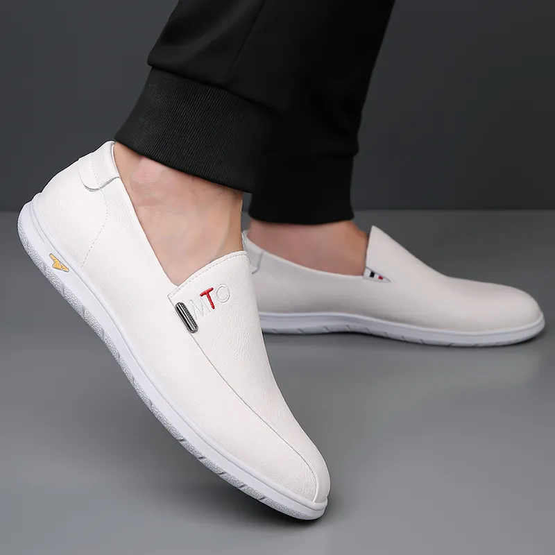 Poitulas Men's Casual Shoes Men Low Top Black/White-2