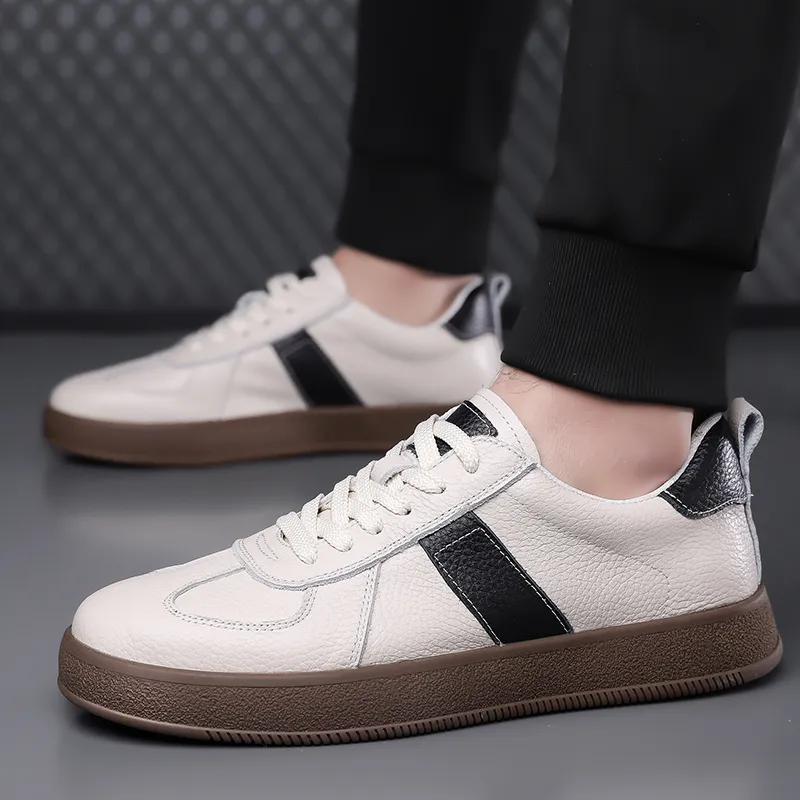 Poitulas Low Top Skateboard Shoes Men's White-4