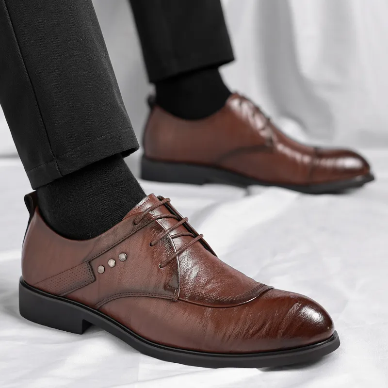 Poitulas Dress Shoes Men Low Top Black, Brown-12