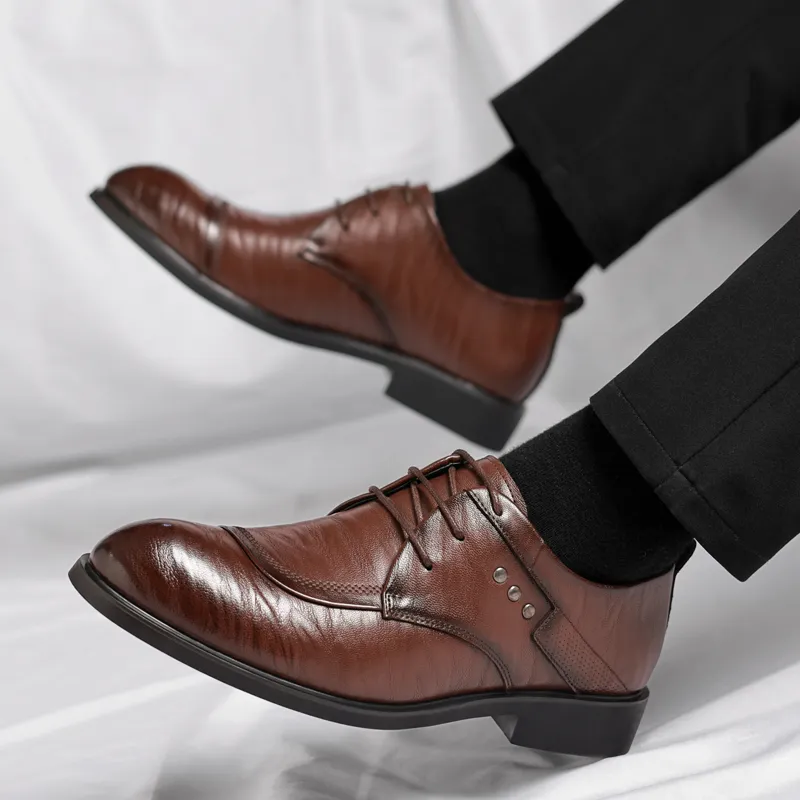 Poitulas Dress Shoes Men Low Top Black, Brown-10