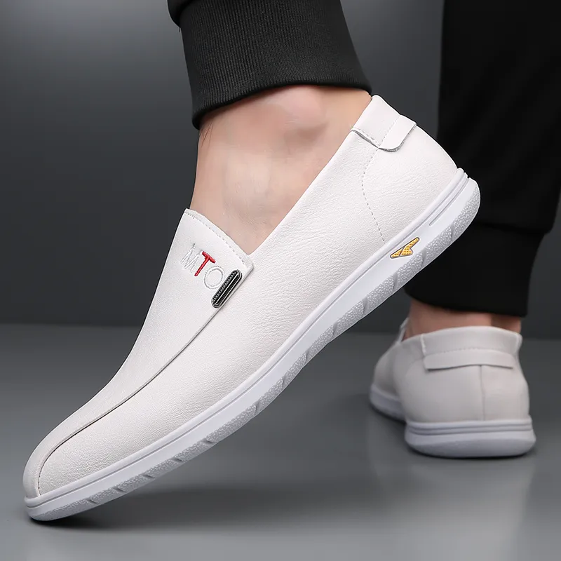 Poitulas Men's Casual Shoes Men Low Top Black/White-4