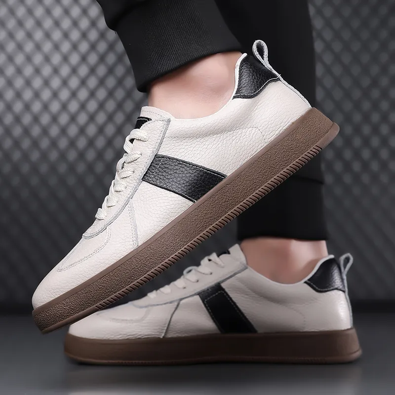 Poitulas Low Top Skateboard Shoes Men's White-3
