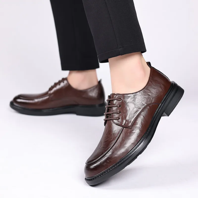 Poitulas Dress Shoes Men Low Top Black/Brown-8
