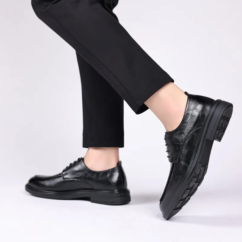 Poitulas Dress Shoes Men Low Top Black/Brown-2