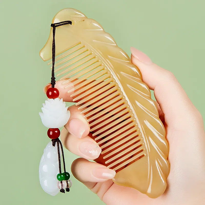 DANPU Natural Ox Horn Premium Comb Massage Anti Static Gift Box Set-1