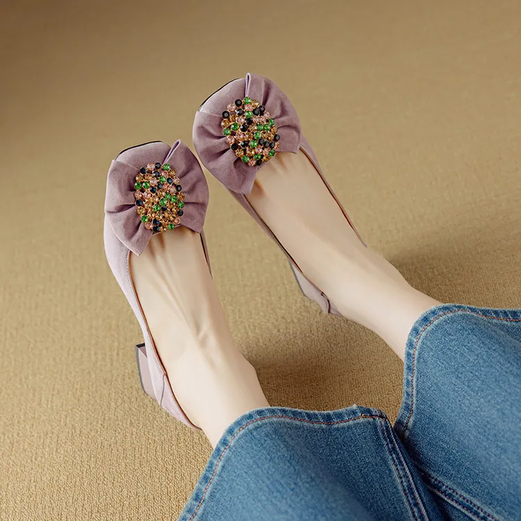 QIAOLINER Block Heel High Heels 4cm Women's-3