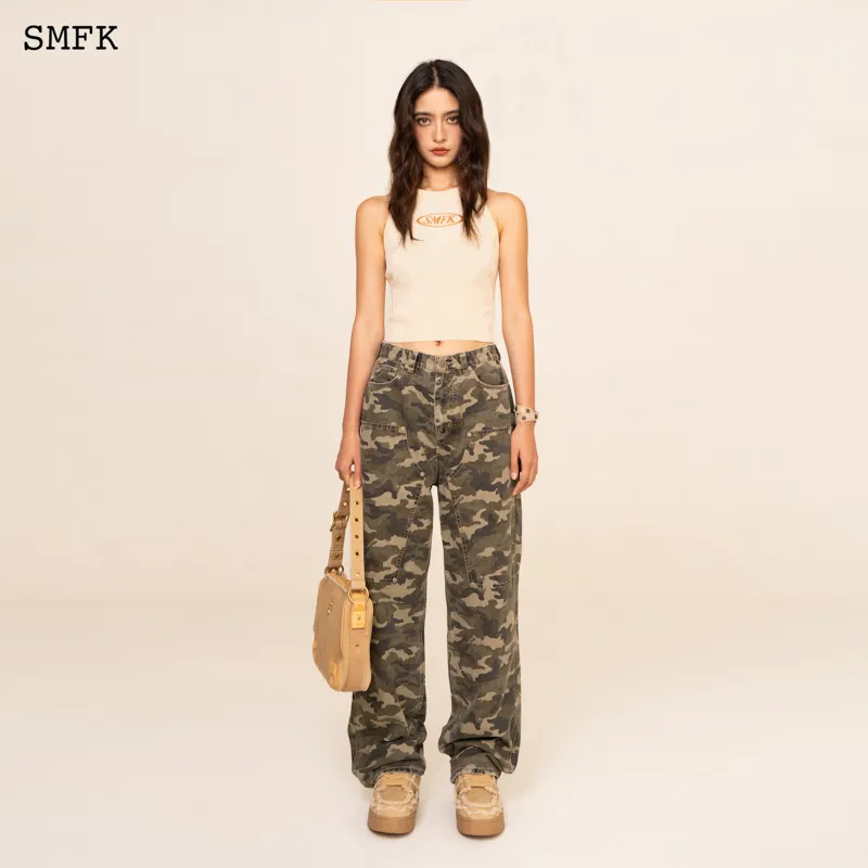 SMFK Wild World Wild World Series Cargo Pants Women's Green Camouflage-2