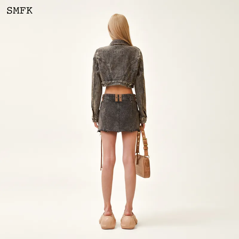SMFK Denim Short Skirts Women's Nightfall Color-2