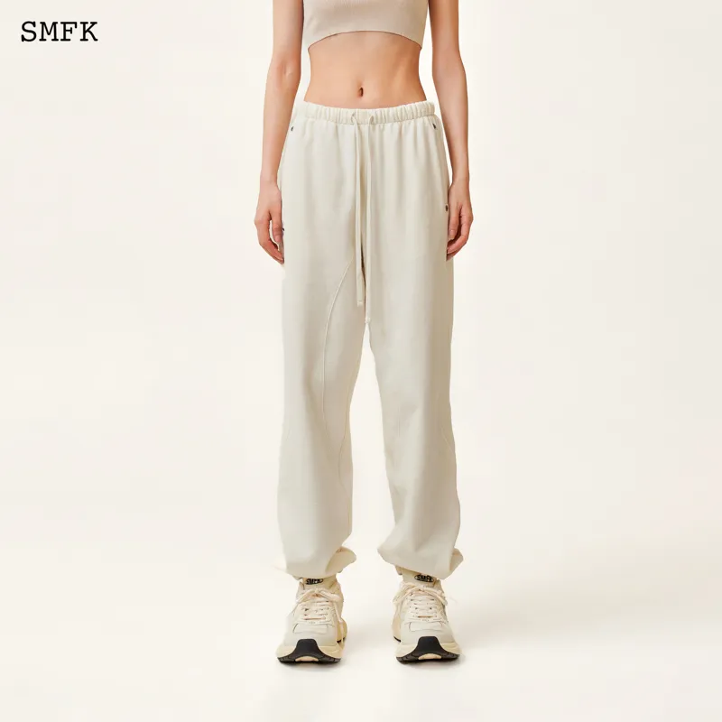 SMFK Casual Pants Unisex Milk White-3