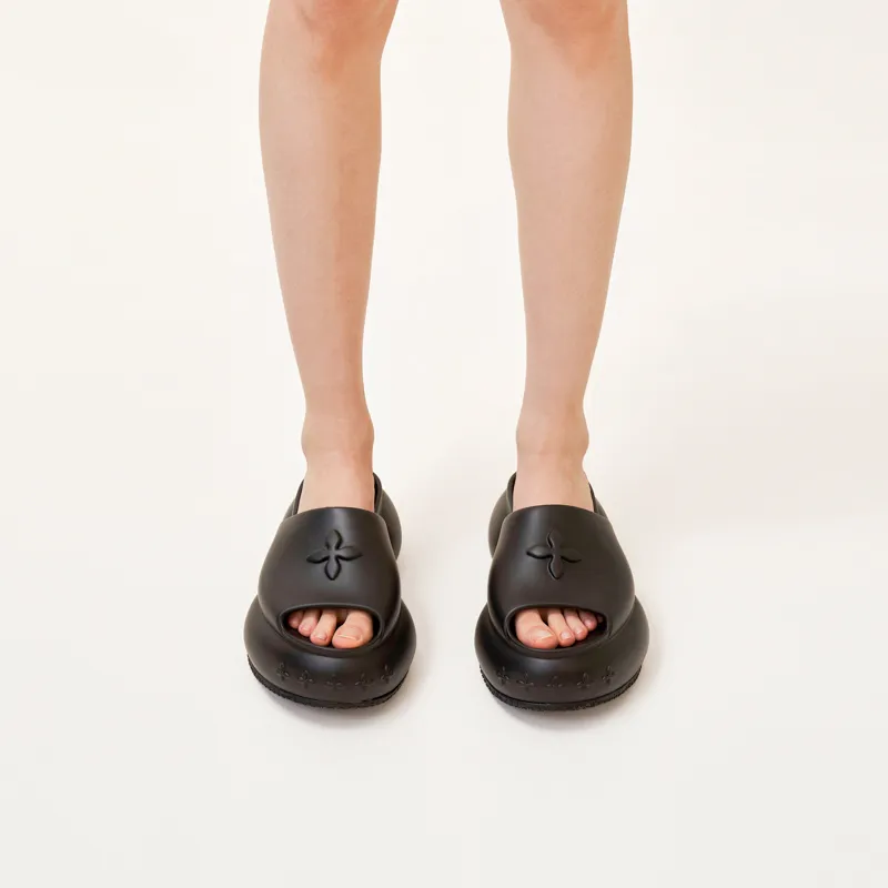 SMFK Compass Slide Slippers Women's Wilderness Black Runs Large, Suggestion Consider 1 Size Down.-3