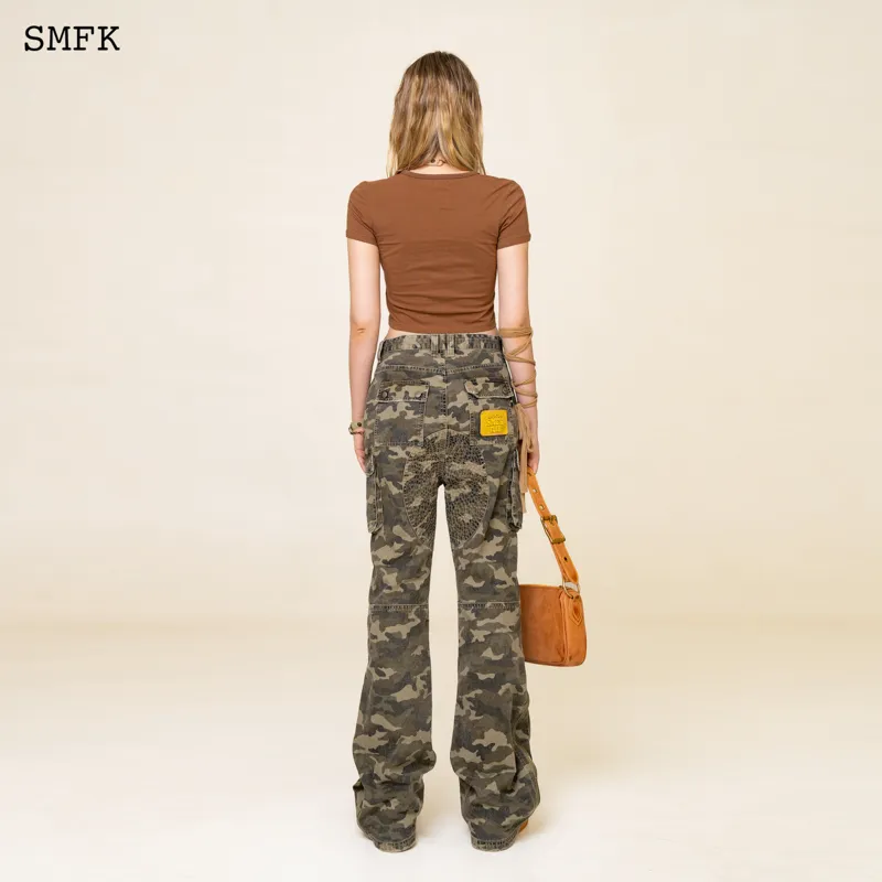 SMFK Cargo Pants Women's Green Camouflage-4
