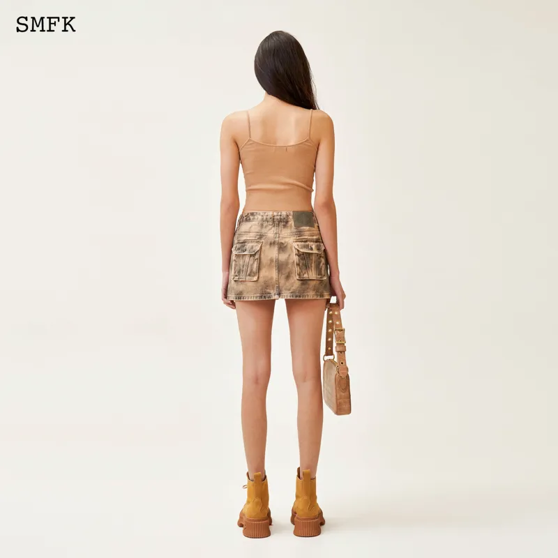 SMFK Denim Short Skirts Women's Mist Gray-2