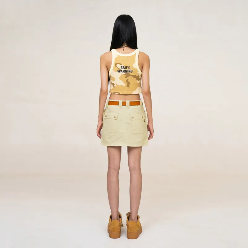 SMFK Wild World Wild World Series Cargo Short Skirts Women's Cream-2