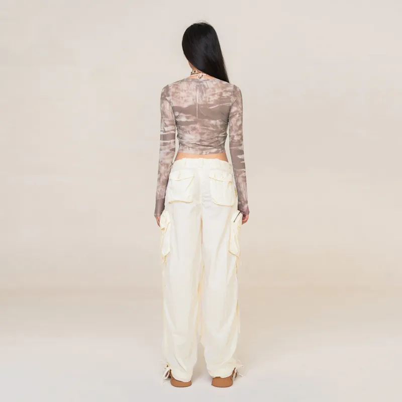 SMFK SS23 Casual Pants Women's Cream-3