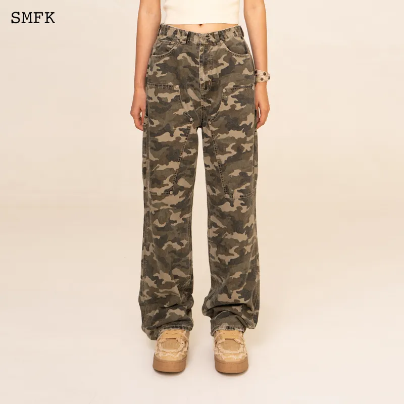 SMFK Wild World Wild World Series Cargo Pants Women's Green Camouflage-5