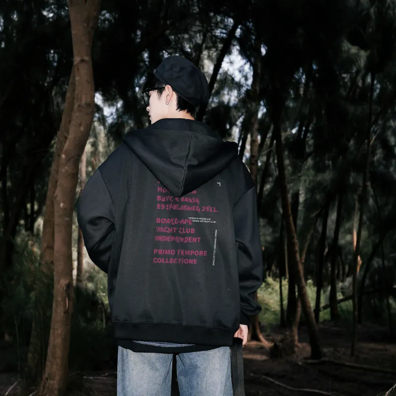 HOZZS x WULIAOYUAN LIANMINGKUAN Hooded Fleece Lined Hoodies & Sweatshirts Unisex-5