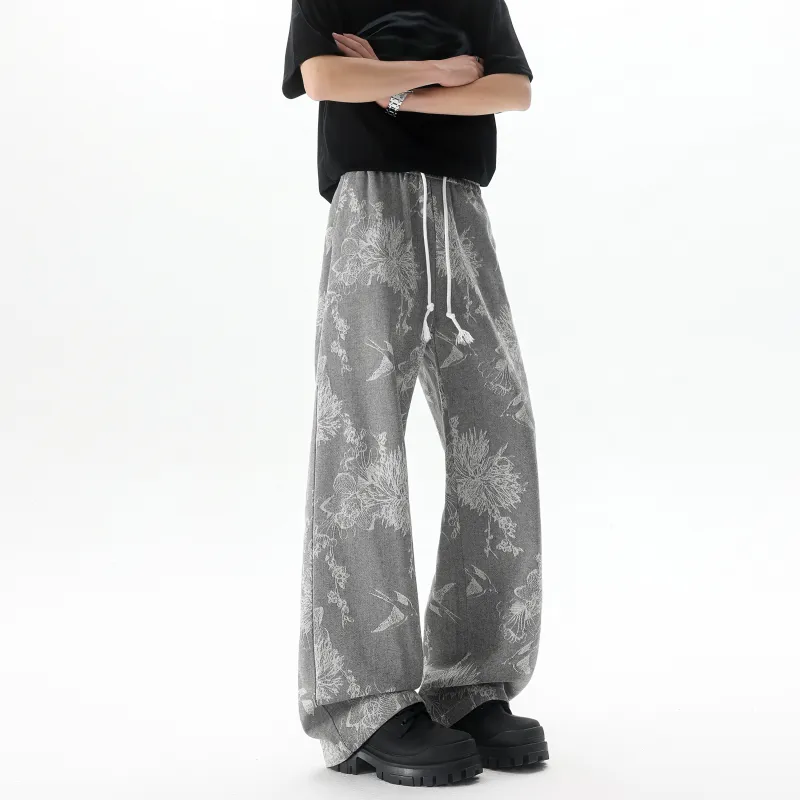 HOZZS Casual Pants Unisex Gray-3